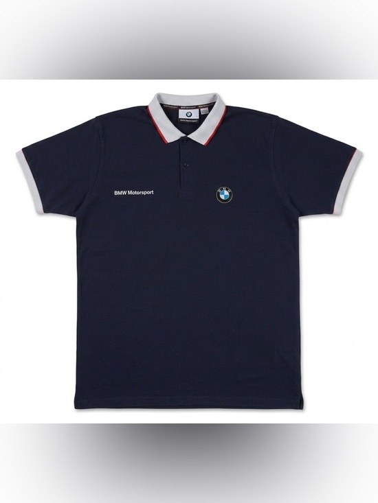 BMW Other - BMW Motorsport Authentic Navy Polo Shirt White/Red Trim Germany Import L
